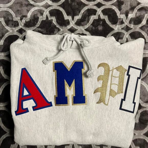 Champion Classic Hoodie Small Oversized Sweatshirt Big Spell Out Crispy Clean - Picture 7 of 7